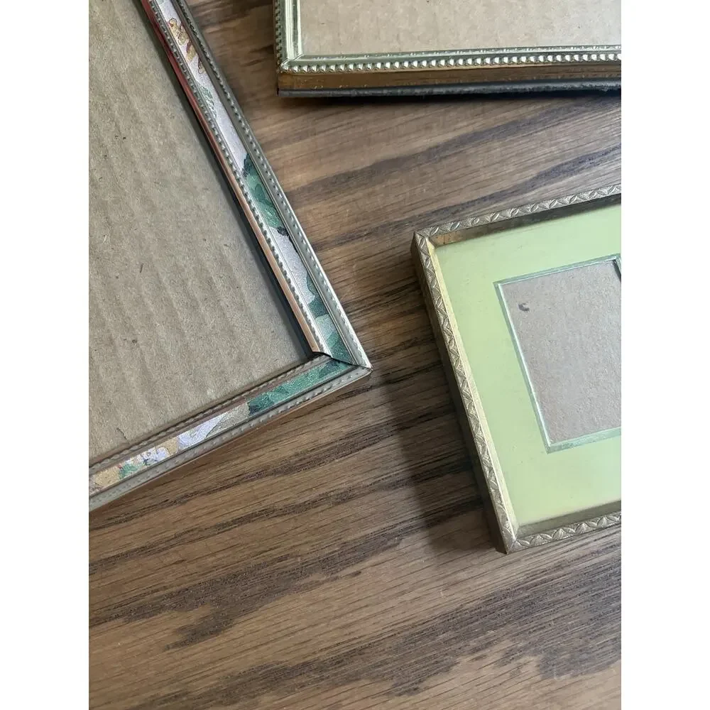 Vintage Brass Frames Ornate Floral Detail Brass Frame 8x10” 5x7” Set Of 3